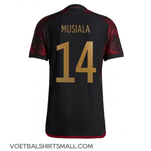 Duitsland Jamal Musiala #14 Voetbalkleding Uitshirt WK 2022 Korte Mouwen